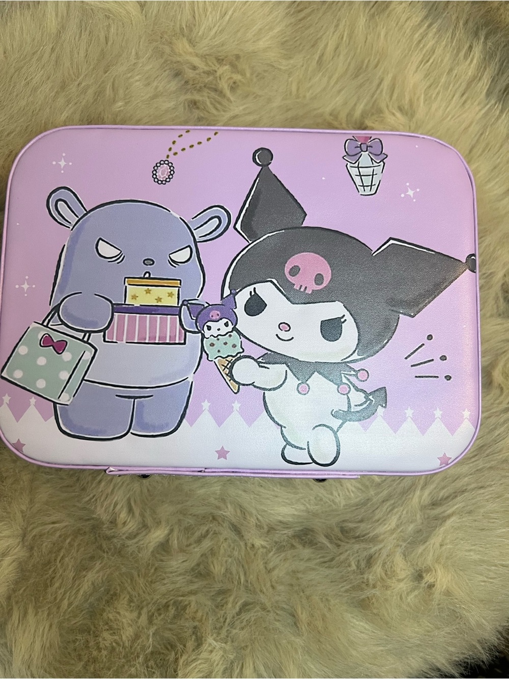 Kuromi Lavender and Black Character Pouch